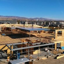 top view of commercial business with new framing
